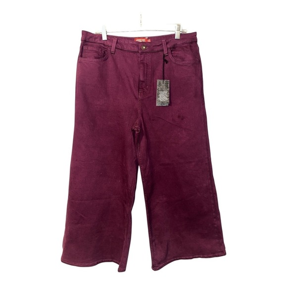 Johnny Was Mademoiselle Purple Wide Leg Jeans, Size 33 - Picture 2 of 10